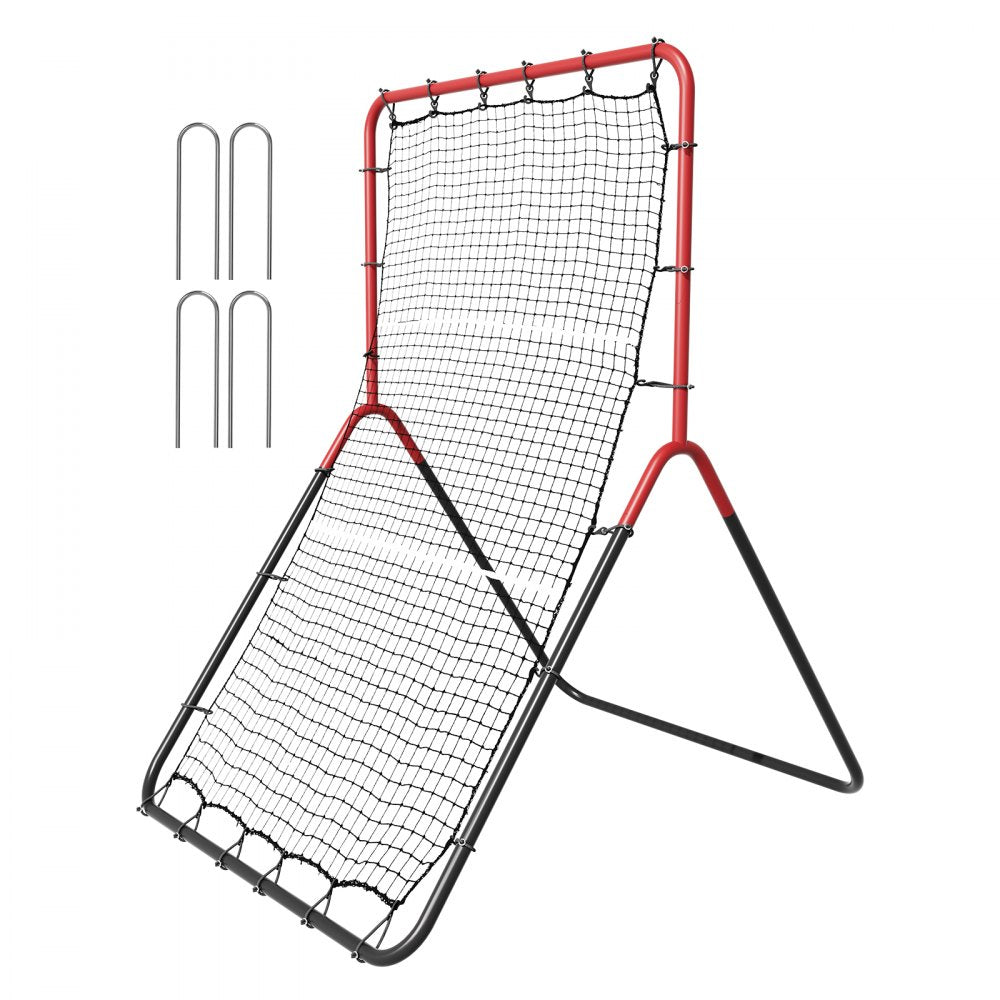 VEVOR Baseball And Softball Rebounder Net, 3 x 4.5 ft PitchBack Baseball Pitching Nest, 3-Way Baseball, Softball Pitchback Net, Fielding Trainer, Bounce Back Net for Fielding/Throwing Practice