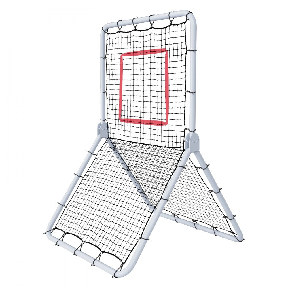 VEVOR Baseball And Softball Rebounder Net, 3.5 x 6 ft PitchBack Baseball Pitching Nest, Softball Pitchback Net, Fielding Trainer, Bounce Back Net for Fielding/Throwing Practice, 5 Adjustable Angles