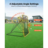 VEVOR Baseball Softball Rebounder Net 4 x 4.5 ft Pitch Back Trainer Target, 4 Adjustable Angles with Strike Zone, Steel Frame, Bounce Back Net for Pitching & Fielding Training, Return Practice
