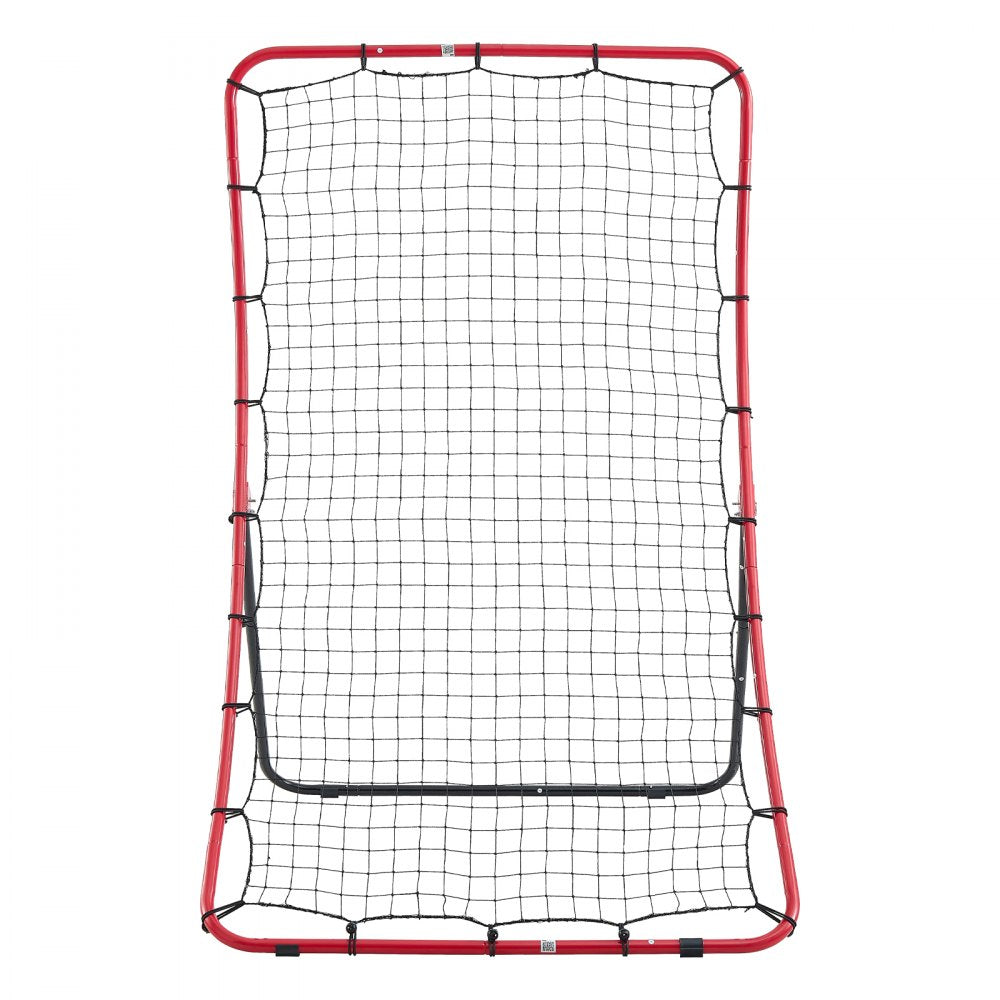 VEVOR Baseball Softball Rebounder Net 4 x 5.5 ft Pitch Back Trainer, 5 Adjustable Angles, Heavy-duty Steel Frame, All Angle Bounce Back Net for Pitching & Fielding Training Aid, Return Practice