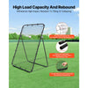 VEVOR Baseball Softball Rebounder Net 4 x 6 ft Pitch Back Trainer Target, 5 Adjustable Angles with Strike Zone, Steel Frame, Bounce Back Net for Pitching & Fielding Training, Return Practice