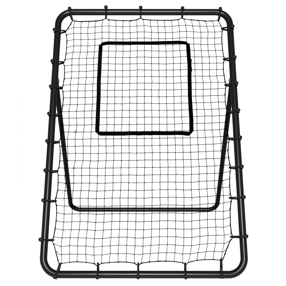 VEVOR Baseball And Softball Rebounder Net, 4 x 6 Feet PitchBack Baseball Nest for Pitching and Fielding Training, Pitch Return Trainer Rebound Net with Pitching Target, 4 Adjustable Angles