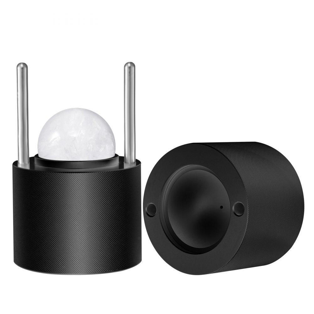 VEVOR Ice Ball Press Kit, Aviation Aluminum Ice Press with Ice Block Mold, Large Mat, Tong, Drip Tray, One Glass, Round Ice Ball Maker 2.4"/60 mm Ice Sphere, for Whiskey, Cocktail on Party & Holiday
