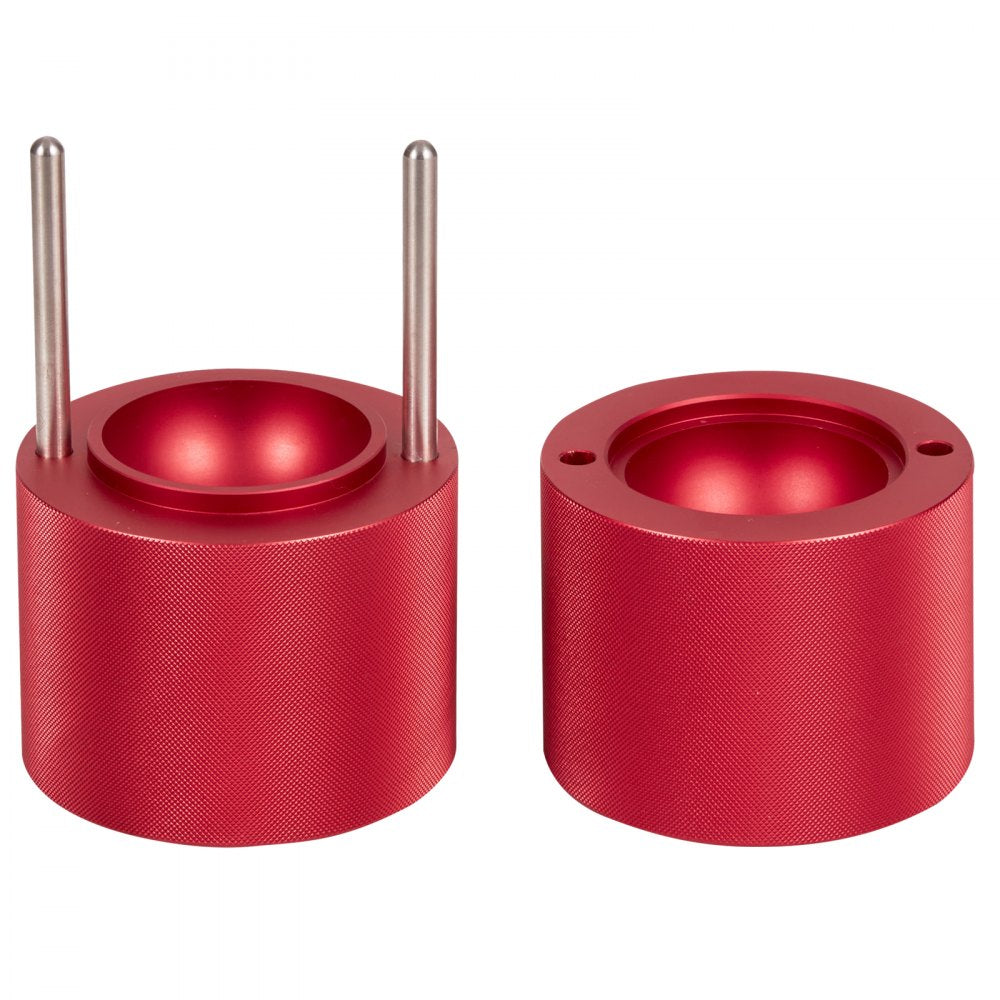 VEVOR Ice Ball Press, 2.4" Ice Ball Maker, Aircraft Al Alloy Ice Ball Press Kit for 60mm Ice Sphere, Ice Press with Tong and Drip Tray, for Whiskey, Cocktail, Bourbon, Scot on Party & Holiday, Red