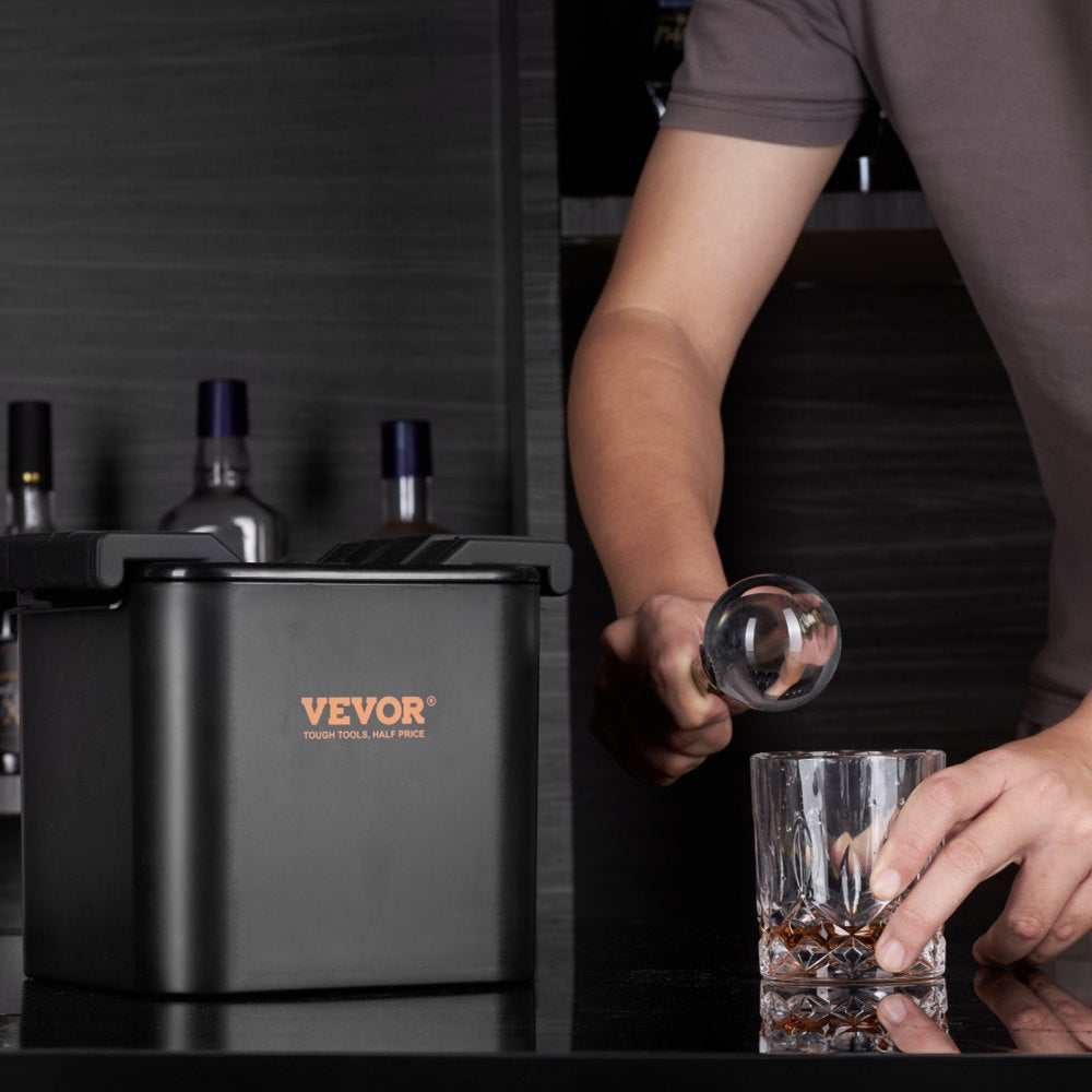 VEVOR Ice Ball Maker, Crystal Clear Ice Ball Maker 2.36inch Ice Sphere with Storage Bag and Ice Clamp, Round Clear Ice Cube 4-Cavity Ice Press Maker Whiskey Scotch Cocktail Brandy Bourbon