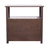 VEVOR Farmhouse End Table, Nightstand with Charging Station, 4 Tiers End Table with Storage Cabinet and 2 Drawers, Side Table with USB Ports and Outlets, Ideal for Living Room, Bedroom, Brown