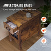VEVOR Farmhouse End Table, Nightstand with Charging Station, 3 Tiers End Table with Storage Cabinet and 1 Drawer, Side Table with USB Ports and Outlets, Ideal for Living Room, Bedroom, Burlywood