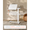 VEVOR Overbed Table 31.5"W x 15.7"D Mobile Bedside Table with Wheels White, for Home Office Bed Couch, Height Adjustable Rolling Laptop Desk, Portable Standing Cart with Tilting Desktop & Cup Holder