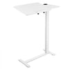 VEVOR Overbed Table 31.5"W x 15.7"D Mobile Bedside Table with Wheels White, for Home Office Bed Couch, Height Adjustable Rolling Laptop Desk, Portable Standing Cart with Tilting Desktop & Cup Holder