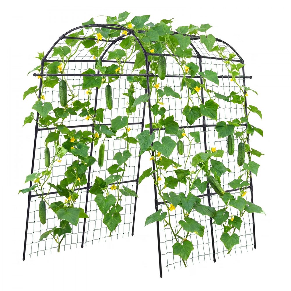 VEVOR Cucumber Trellis, U-Shape Garden Trellises for Raised Bed, Metal Arch Plant Support for Vine, Climbing Plants Outdoor, Peas, Beans, Zucchini, Tomato, Squash, Flower (70.87 x 44.09 x 82.99 in)
