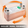 VEVOR Heat Exchanger 3\"x7.5\" 30 Plates Brazed Plate Heat Exchanger 316L 3/4\" MPT Heat Exchanger B12-30 Beer Wort Chiller for Hydronic Heating