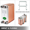 VEVOR Heat Exchanger 3\"x7.5\" 60 Plates Brazed Plate Heat Exchanger 316L 1/2\" BSP FPT Heat Exchanger EATB12 Beer Wort Chiller for Hydronic Heating