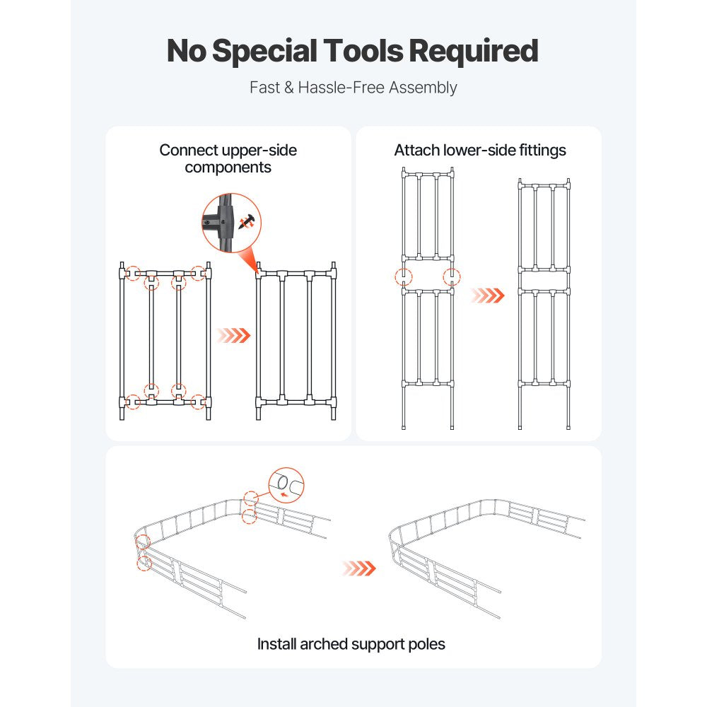 VEVOR Garden Arbor, 94.5 (H) x 126 (W) x 15.8 (D) in Metal Archway, Sturdy Outdoor Trellis Arch with Stakes, Easy to Assemble, Pergola Arbor for Plant Climbing Yard Lawn Wedding Party Decoration