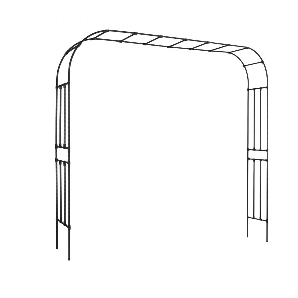 VEVOR Garden Arbor, 94.5 (H) x 126 (W) x 15.8 (D) in Metal Archway, Sturdy Outdoor Trellis Arch with Stakes, Easy to Assemble, Pergola Arbor for Plant Climbing Yard Lawn Wedding Party Decoration