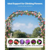 VEVOR Garden Arbor, 94.5 (H) x 59 (W) x 15.8 (D) in Metal Archway, Sturdy Outdoor Trellis Arch with Stakes, Easy to Assemble, Pergola Arbor for Plant Climbing Yard Lawn Wedding Party Decoration