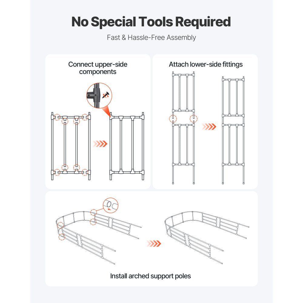 VEVOR Garden Arbor, 94.5 (H) x 59 (W) x 15.8 (D) in Metal Archway, Sturdy Outdoor Trellis Arch with Stakes, Easy to Assemble, Pergola Arbor for Plant Climbing Yard Lawn Wedding Party Decoration
