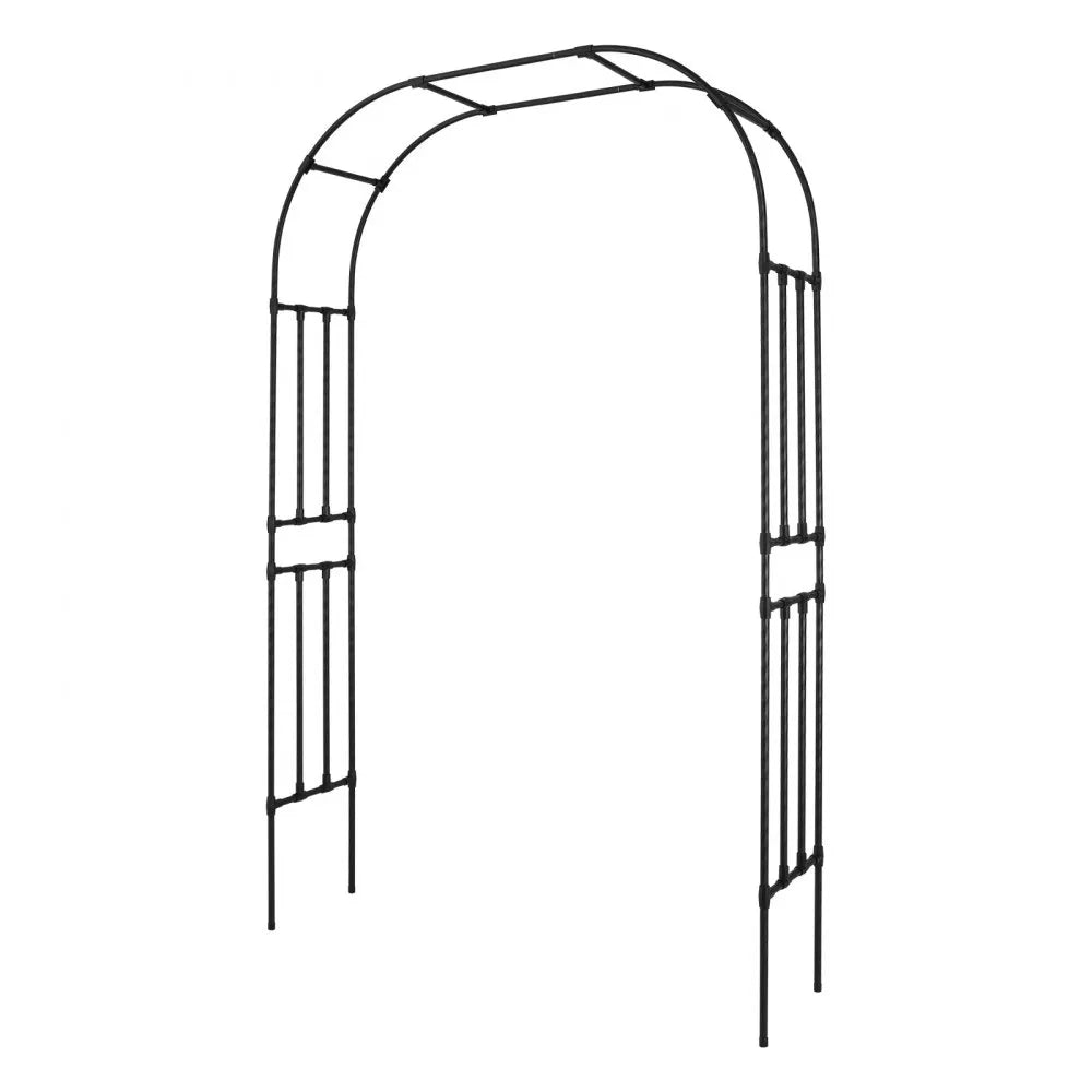 VEVOR Garden Arbor, 94.5 (H) x 59 (W) x 15.8 (D) in Metal Archway, Sturdy Outdoor Trellis Arch with Stakes, Easy to Assemble, Pergola Arbor for Plant Climbing Yard Lawn Wedding Party Decoration