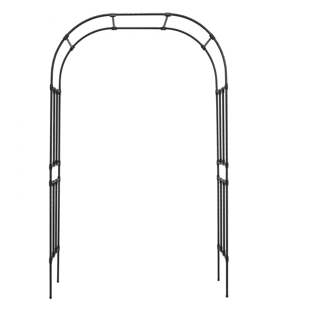 VEVOR Garden Arbor, 94.5 (H) x 59 (W) x 15.8 (D) in Metal Archway, Sturdy Outdoor Trellis Arch with Stakes, Easy to Assemble, Pergola Arbor for Plant Climbing Yard Lawn Wedding Party Decoration