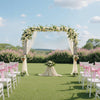 VEVOR Garden Arbor, 94.5 (H) x 98.5 (W) x 15.8 (D) in Metal Archway, Sturdy Outdoor Trellis Arch with Stakes, Easy to Assemble, Pergola Arbor for Plant Climbing Yard Lawn Wedding Party Decoration