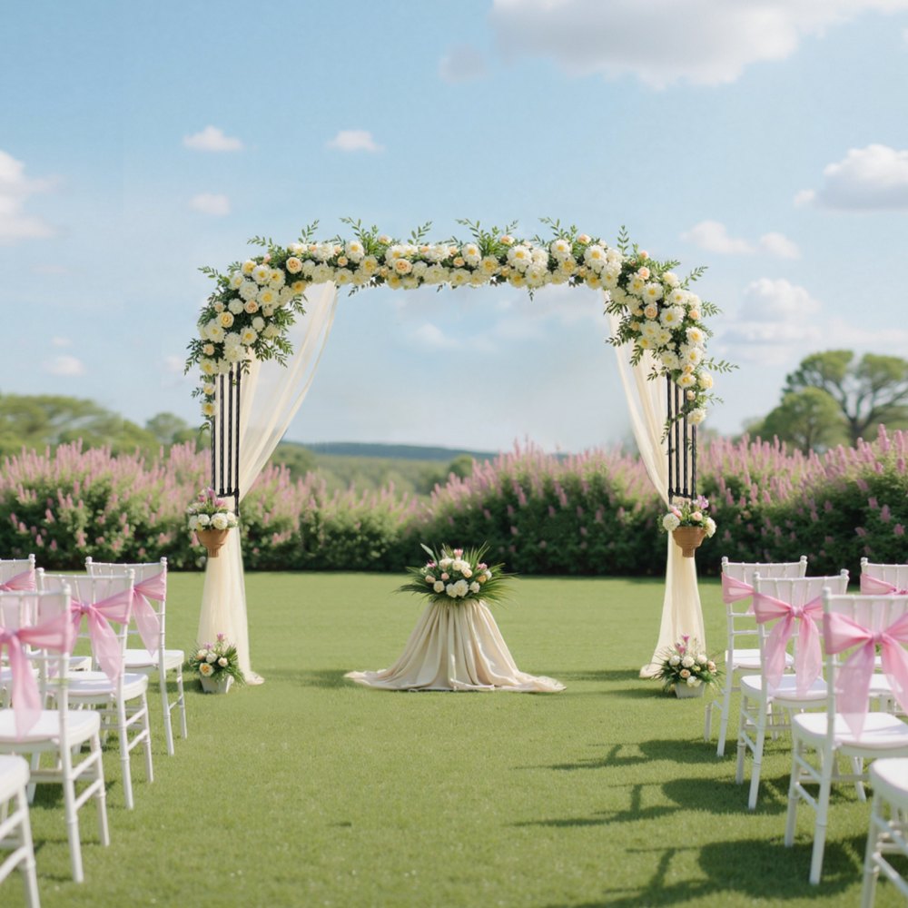 VEVOR Garden Arbor, 94.5 (H) x 98.5 (W) x 15.8 (D) in Metal Archway, Sturdy Outdoor Trellis Arch with Stakes, Easy to Assemble, Pergola Arbor for Plant Climbing Yard Lawn Wedding Party Decoration