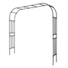 VEVOR Garden Arbor, 94.5 (H) x 98.5 (W) x 15.8 (D) in Metal Archway, Sturdy Outdoor Trellis Arch with Stakes, Easy to Assemble, Pergola Arbor for Plant Climbing Yard Lawn Wedding Party Decoration