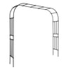 VEVOR Garden Arbor, 94.5 (H) x 98.5 (W) x 15.8 (D) in Metal Archway, Sturdy Outdoor Trellis Arch with Stakes, Easy to Assemble, Pergola Arbor for Plant Climbing Yard Lawn Wedding Party Decoration
