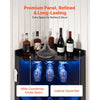 VEVOR Corner Wine Cabinet, Bar Cabinet with Ample Storage, Modern Buffet Sideboard with Glass Holder, Adjustable LED Brightness, Anti-Tip Strap, for Home Kitchen, Living Room, Dining Room, Black Wood
