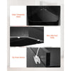 VEVOR Corner Wine Cabinet, Bar Cabinet with Ample Storage, Modern Buffet Sideboard with Glass Holder, Adjustable LED Brightness, Anti-Tip Strap, for Home Kitchen, Living Room, Dining Room, Black Wood