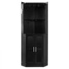VEVOR Corner Wine Cabinet, Bar Cabinet with Ample Storage, Modern Buffet Sideboard with Glass Holder, Adjustable LED Brightness, Anti-Tip Strap, for Home Kitchen, Living Room, Dining Room, Black Wood