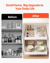 VEVOR Pull Out Cabinet Organizer, 2 Pack Expandable Width (12.2"-18.9"), 20.47" Deep Pull Out Drawers for Cabinets, Sliding Drawer for Kitchen Pantry Cabinet Organizer with Nano Adhesive Strips, White