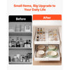 VEVOR Pull Out Cabinet Organizer, 4 Pack Expandable Width (12.2"-18.9"), 20.47" Deep Pull Out Drawers for Cabinets, Sliding Drawer for Kitchen Pantry Cabinet Organizer with Nano Adhesive Strips, White