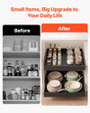 VEVOR Pull Out Cabinet Organizer, 2 Pack Expandable Width (12.2"-18.9"), 20.47" Deep Pull Out Drawers for Cabinets, Sliding Drawer for Kitchen Pantry Cabinet Organizer with Nano Adhesive Strips, Black