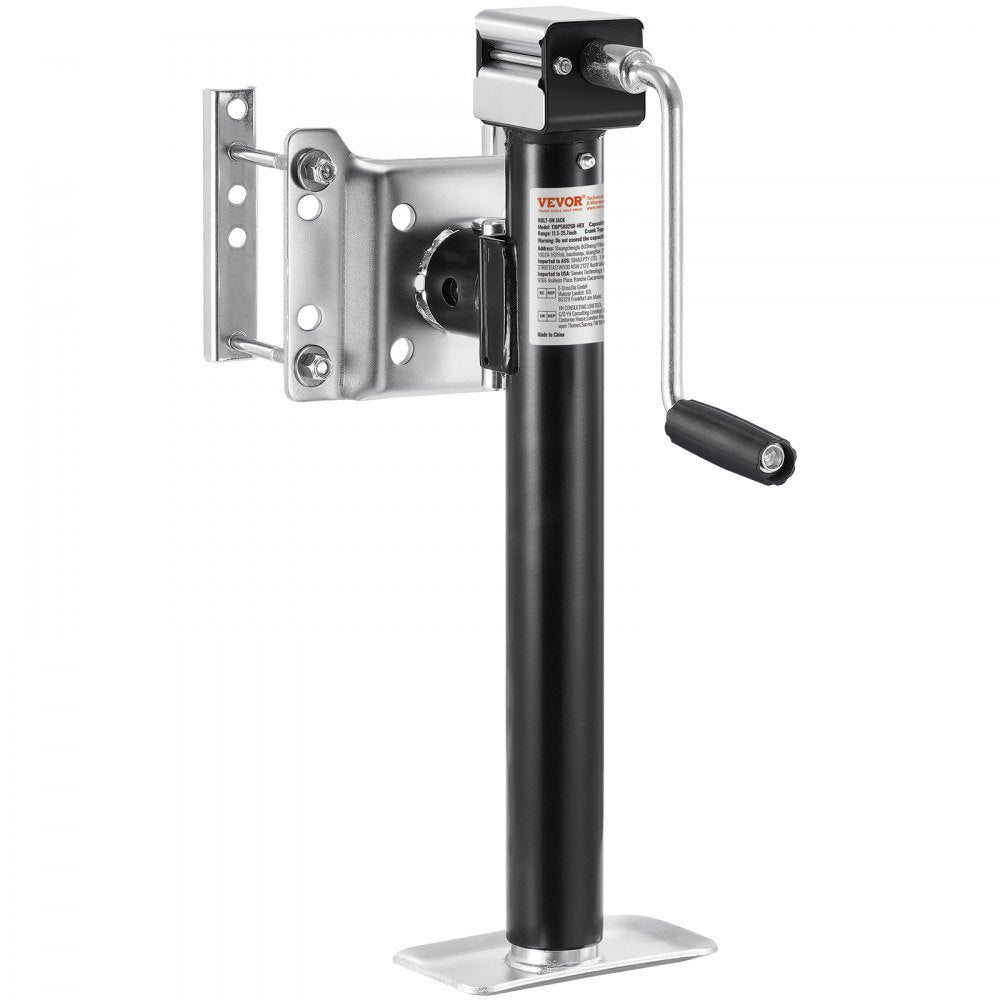 VEVOR Trailer Jack, 5000 lbs Dynamic Load Capacity, Heavy Duty Swivel Bolt-on Trailer Jack, 14.3" Lift Trailer Jack Stand with Handle for RV Trailer, Horse Trailer, Utility Trailer, and Yacht Trailer