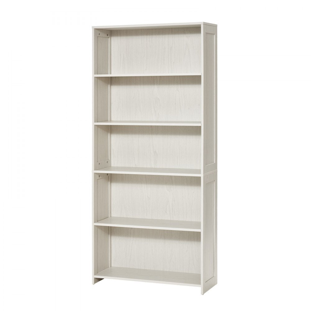 VEVOR 5 Tiers Wide Bookshelf, 68 in Wooden Open Bookcase with Display Storage Organizer Shelf, Freestanding Tall Display Floor Bookcase Bookshelf for Library, Bedroom, Living Room, Office, White