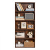 VEVOR 5 Tiers Narrow Bookshelf, 53 in Wooden Open Bookcase with Height-Adjustable Shelf, Freestanding Tall Display Storage Floor Bookcase Bookshelf for Library, Bedroom, Living Room, Office, Brown