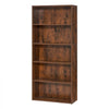 VEVOR 5 Tiers Narrow Bookshelf, 53 in Wooden Open Bookcase with Height-Adjustable Shelf, Freestanding Tall Display Storage Floor Bookcase Bookshelf for Library, Bedroom, Living Room, Office, Brown