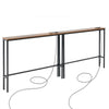 VEVOR Narrow Console Table, 2 Pack Behind Couch Table with Power Outlets, 1-Tier Long Entryway Table, Narrow Sofa Table with Metal Frame and Charge Station, for Entryway, Hallway, Living Room
