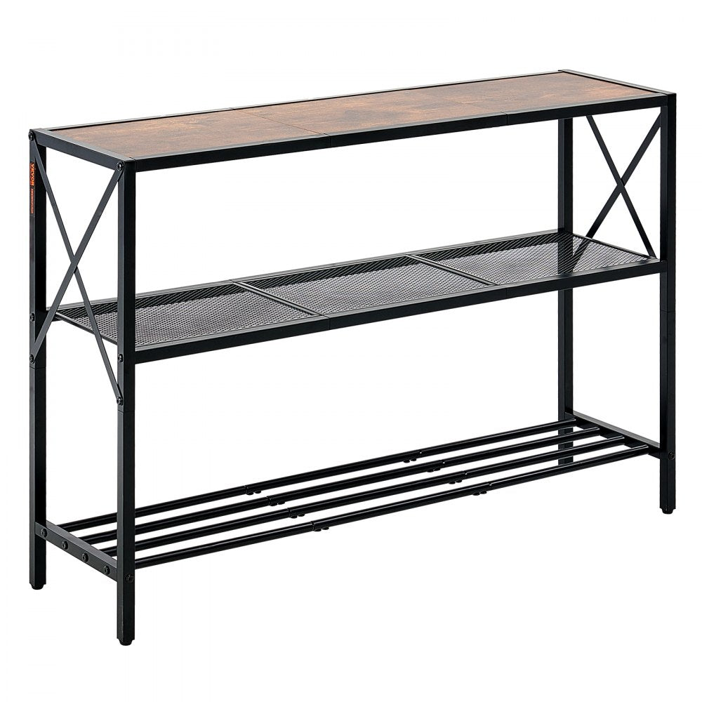 VEVOR Narrow Console Sofa Table, 41.7 inches Behind Couch Table, 3-Tier Long Entryway Table and Skinny Hallway Table, Narrow Sofa Table with Metal Frame, for Entryway, Hallway, Living Room & Bedroom