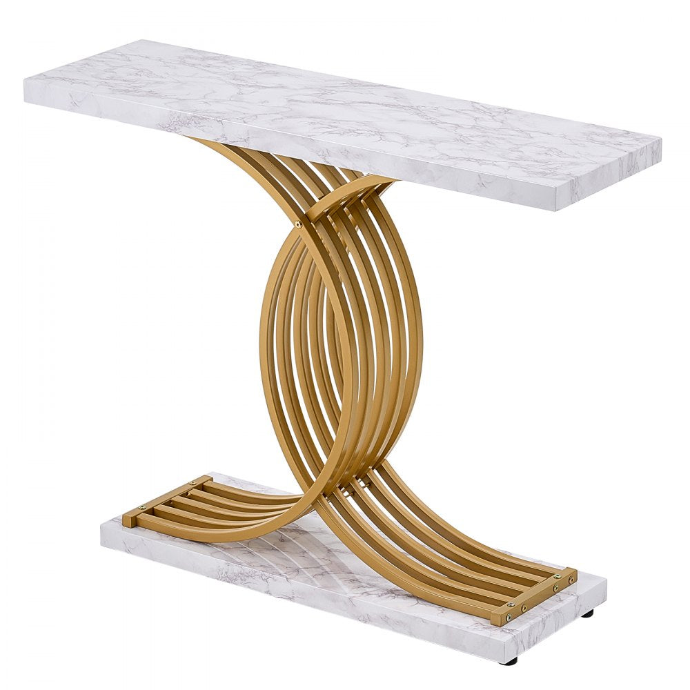 VEVOR Narrow Console Sofa Table, 39.4 inches Behind Couch Table, 1-Tier Long Entryway Table and Skinny Hallway Table, Narrow Sofa Table with Metal Frame, for Entryway, Hallway, Living Room & Bedroom