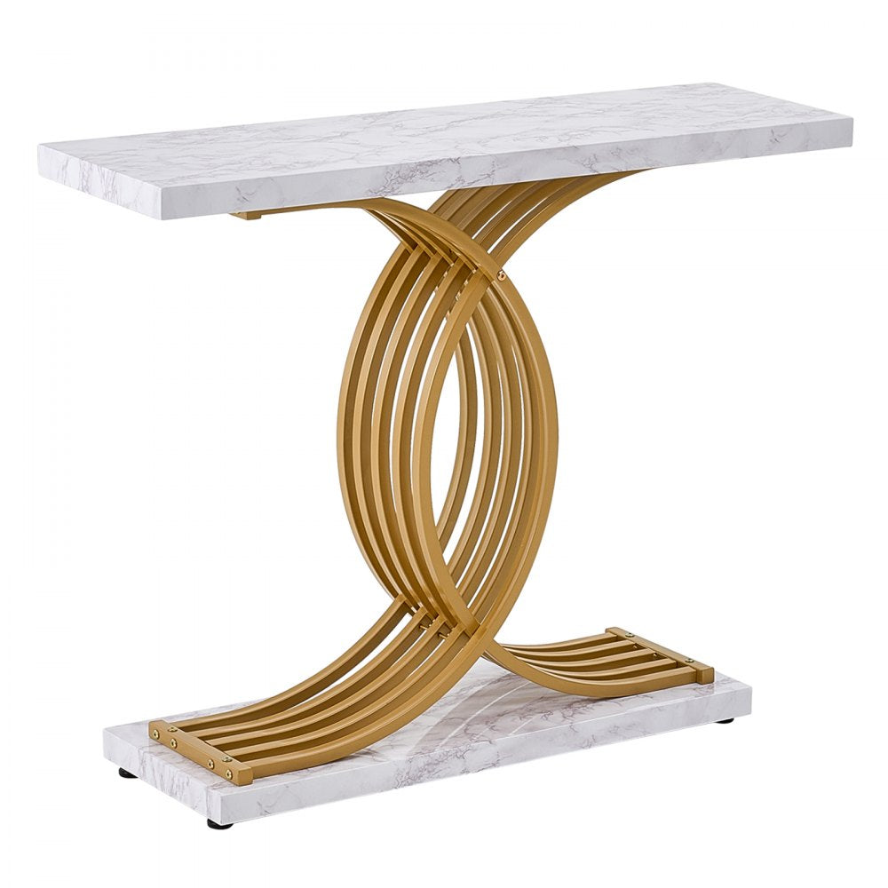 VEVOR Narrow Console Sofa Table, 39.4 inches Behind Couch Table, 1-Tier Long Entryway Table and Skinny Hallway Table, Narrow Sofa Table with Metal Frame, for Entryway, Hallway, Living Room & Bedroom