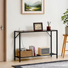 VEVOR Narrow Console Table, 41.7" Behind Couch Table with Power Outlets, 2-Tier Long Entryway Table, Sofa Table with Metal Frame and Charge Station, for Entryway, Hallway, Living Room