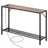 VEVOR Narrow Console Table, 41.7" Behind Couch Table with Power Outlets, 2-Tier Long Entryway Table, Sofa Table with Metal Frame and Charge Station, for Entryway, Hallway, Living Room