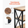 VEVOR Narrow Console Sofa Table, 55.1 inches Behind Couch Table, 3-Tier Long Entryway Table and Skinny Hallway Table, Narrow Sofa Table with Metal Frame, for Entryway, Hallway, Living Room & Bedroom
