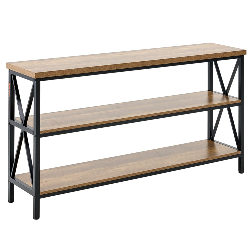 VEVOR Narrow Console Sofa Table, 55.1 inches Behind Couch Table, 3-Tier Long Entryway Table and Skinny Hallway Table, Narrow Sofa Table with Metal Frame, for Entryway, Hallway, Living Room & Bedroom