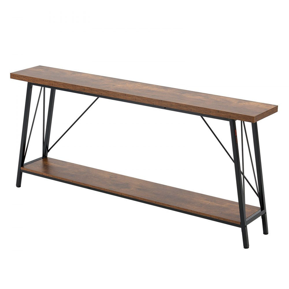 VEVOR Narrow Console Sofa Table, 70.9 inches Behind Couch Table, 2-Tier Long Entryway Table and Skinny Hallway Table, Narrow Sofa Table with Metal Frame, for Entryway, Hallway, Living Room & Bedroom