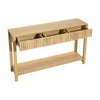 VEVOR 47 in Console Table, Farmhouse Desk Behind the Couch with Drawers and Bottom Storage Shelf, Wooden Rectangle Entrance Narrow Sofa Table for Hallway, Bedroom, Living Room, Foyer, Burlywood
