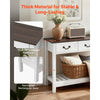 VEVOR 47 in Console Table, Farmhouse Desk Behind the Couch with Drawers and Bottom Storage Shelf, Wooden Rectangle Entrance Narrow Sofa Table for Hallway, Bedroom, Living Room, Foyer, Brown + White