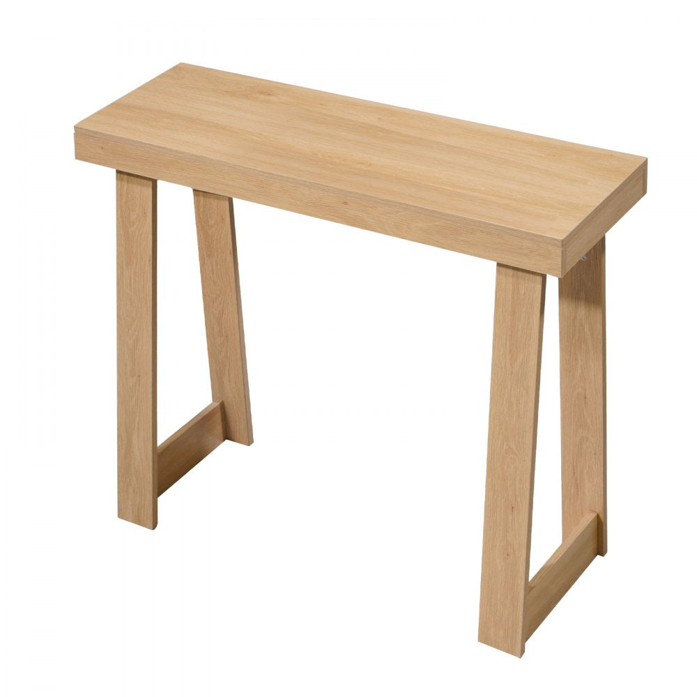 VEVOR 36 in Console Table, Modern Desk Behind the Couch, Wooden Rectangle Entrance Desk, Narrow Long Sofa Table Accent Stand, Ideal for Hallway, Bedroom, Living Room, Foyer, Easy Assembly, Burlywood