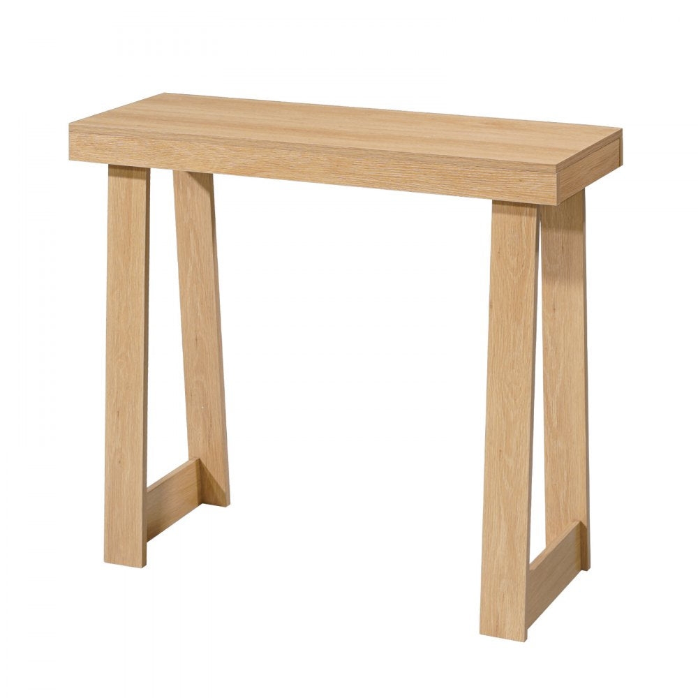 VEVOR 36 in Console Table, Modern Desk Behind the Couch, Wooden Rectangle Entrance Desk, Narrow Long Sofa Table Accent Stand, Ideal for Hallway, Bedroom, Living Room, Foyer, Easy Assembly, Burlywood