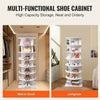 VEVOR 7 Tiers Rotating Shoe Rack Tower, 360°Spinning Shoe Display, Revolving Shoe Rack Storage Round Carousel, Lazy Susan Shoe Rack Organizer with Base for Bedroom, Living Room, Entryway, White
